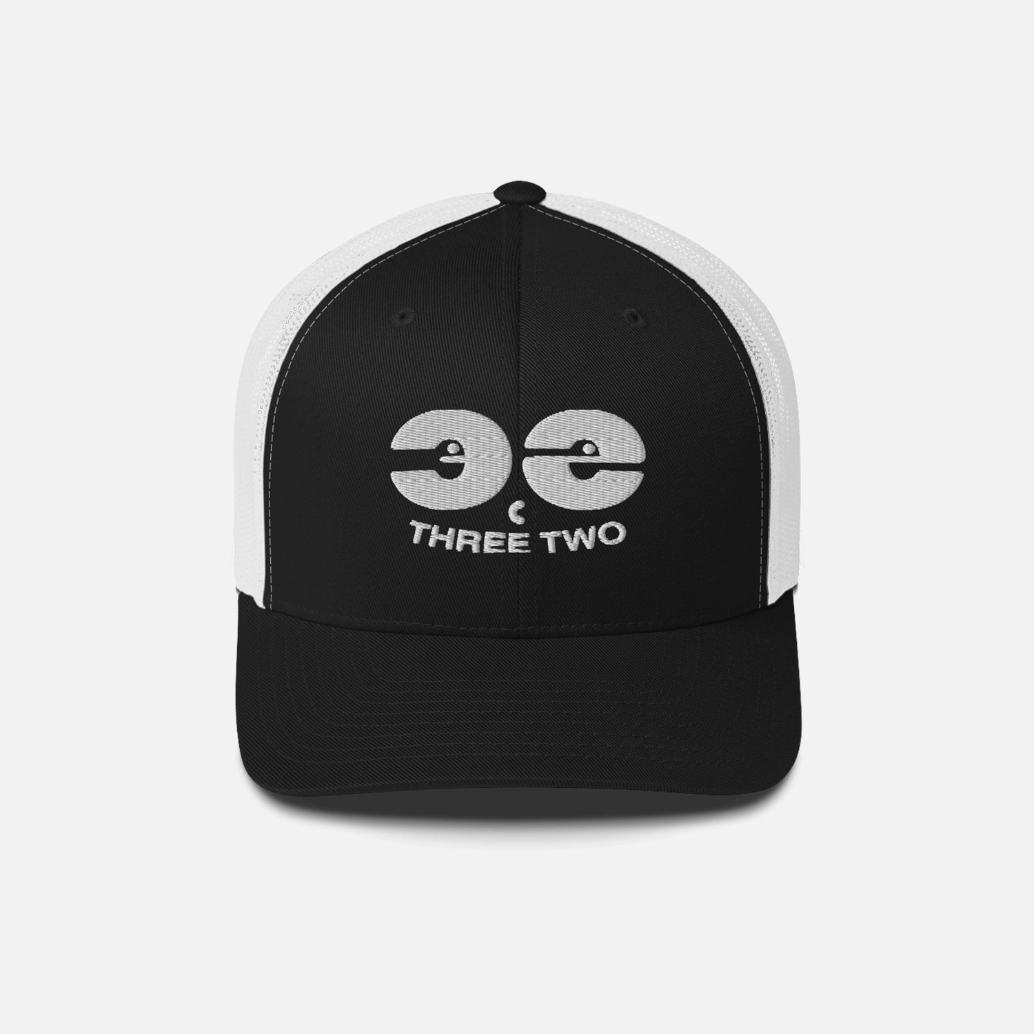 Three Two Face - Black/White Trucker Hat – III.II THREE TWO