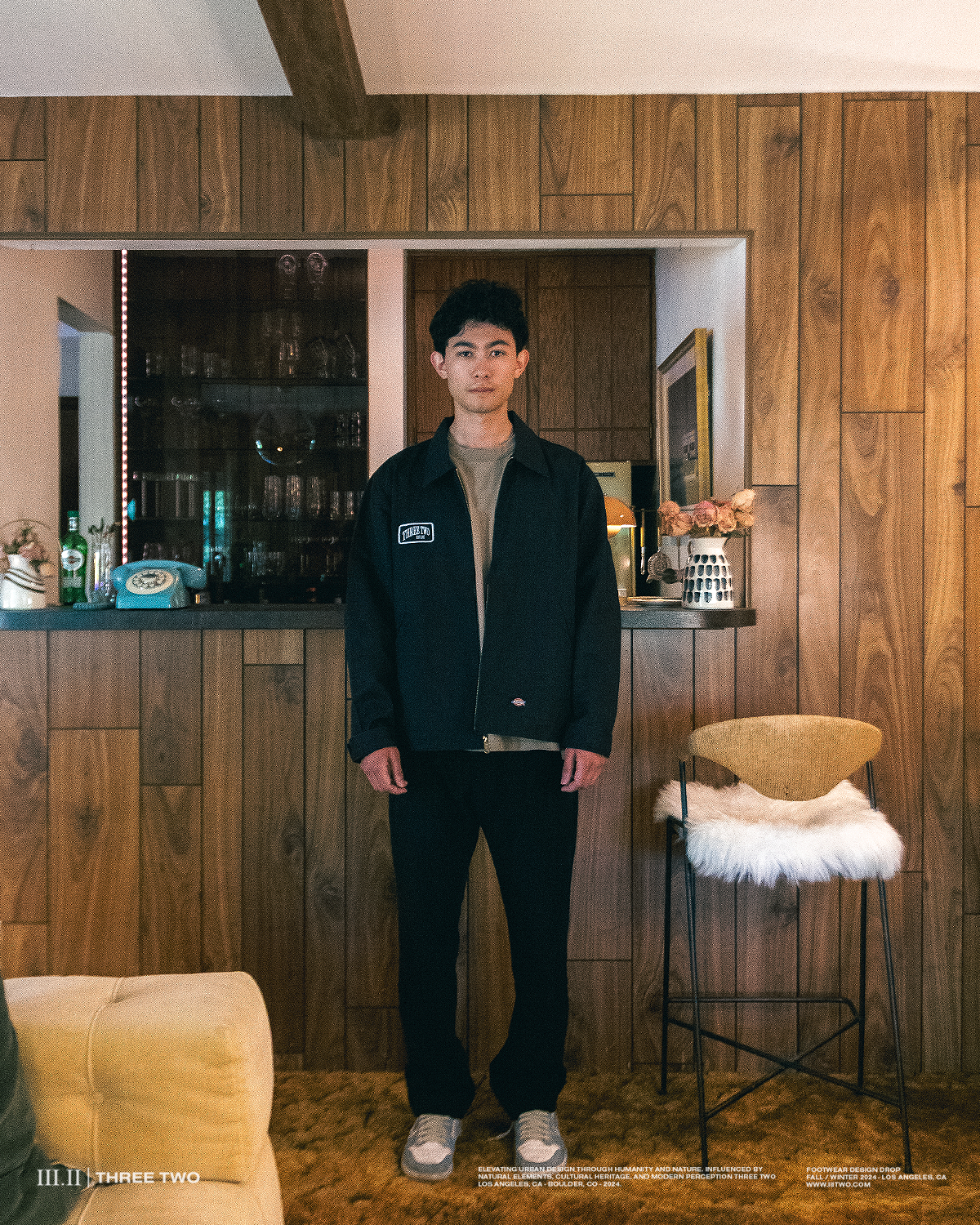 Three Two X Dickies Worker "Design Team" Jacket - Black/White