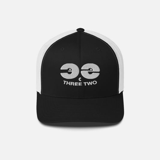 Three Two Face - Black/White Trucker Hat