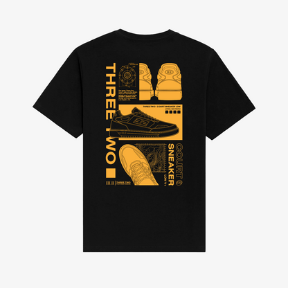 COURT LOW FOOTWEAR DESIGN T-SHIRT : Black/Burnt Orange