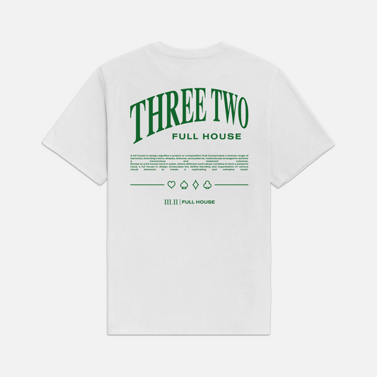 Three Two - Full House Collection T-Shirt - White / Green