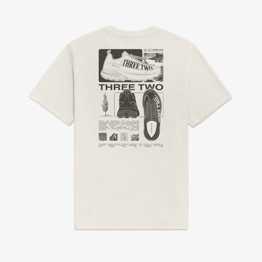 Three Two Footwear Design Oversized T-Shirt - Sail/Grey