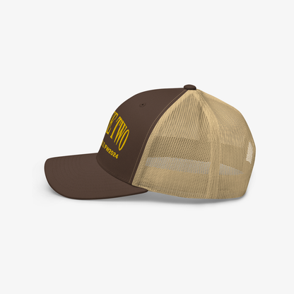 Three Two FW2024 Trucker Hat - Brown/Tan/Yellow