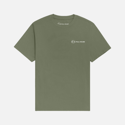 Three Two - Full House Collection T-Shirt - Moss Green / White