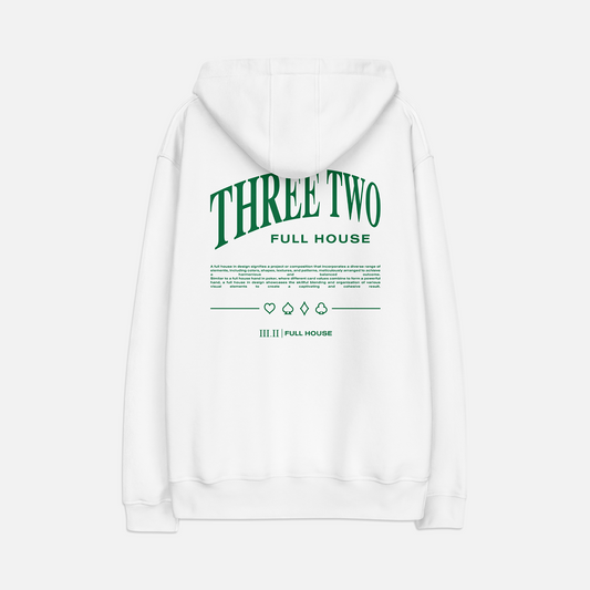 Three Two - Full House Collection Hoodie - White / Green