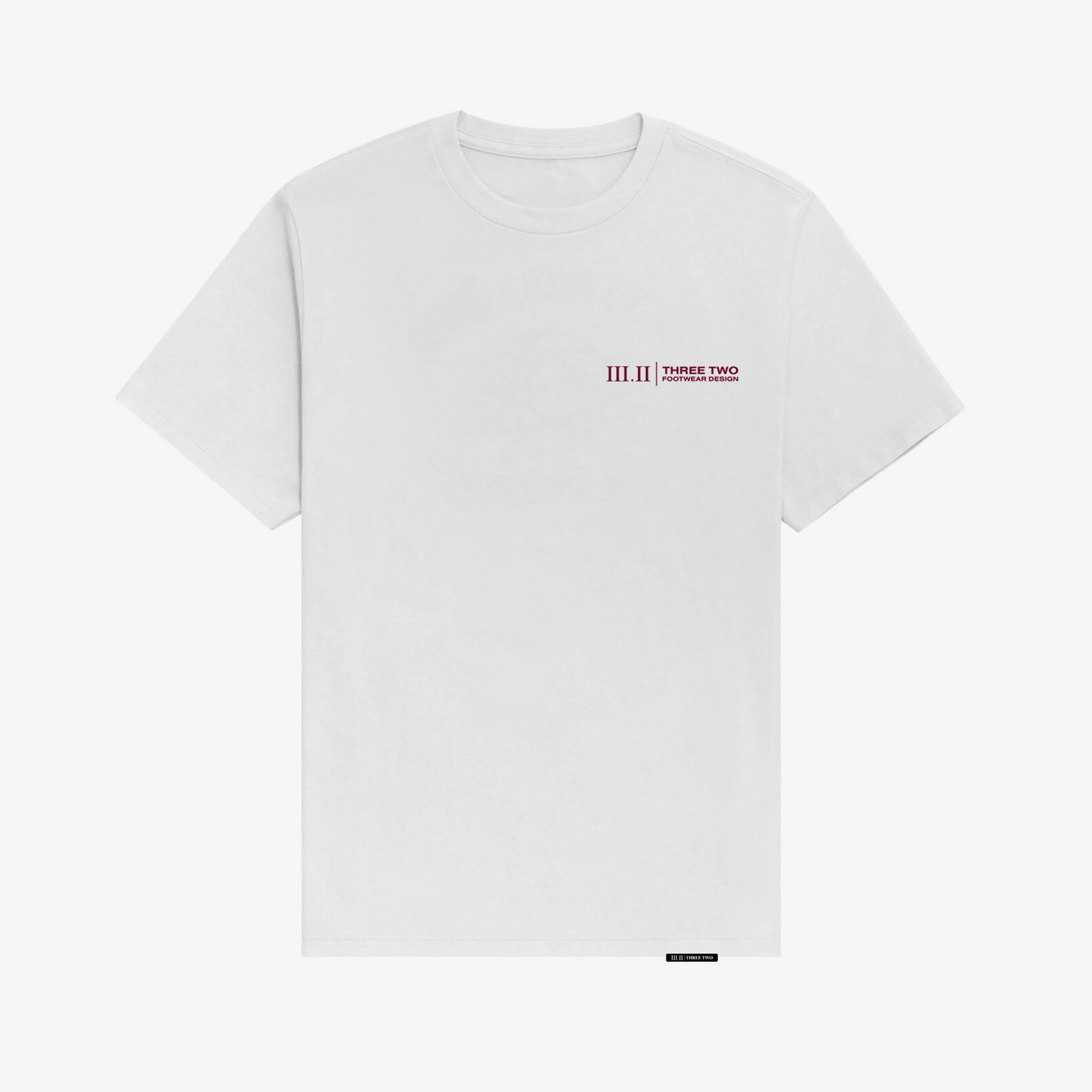 COURT LOW FOOTWEAR DESIGN T-SHIRT : White/Maroon